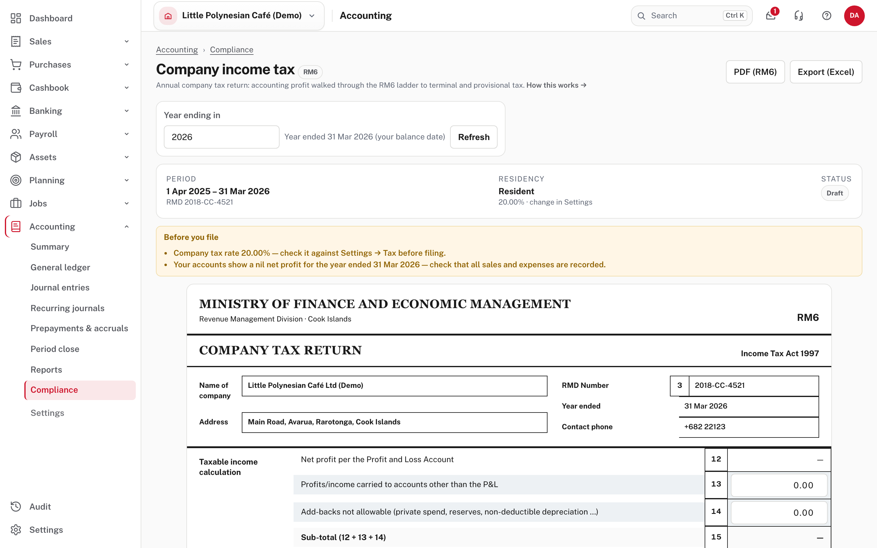 Company income tax: the year, its period, residency and the warnings before you file