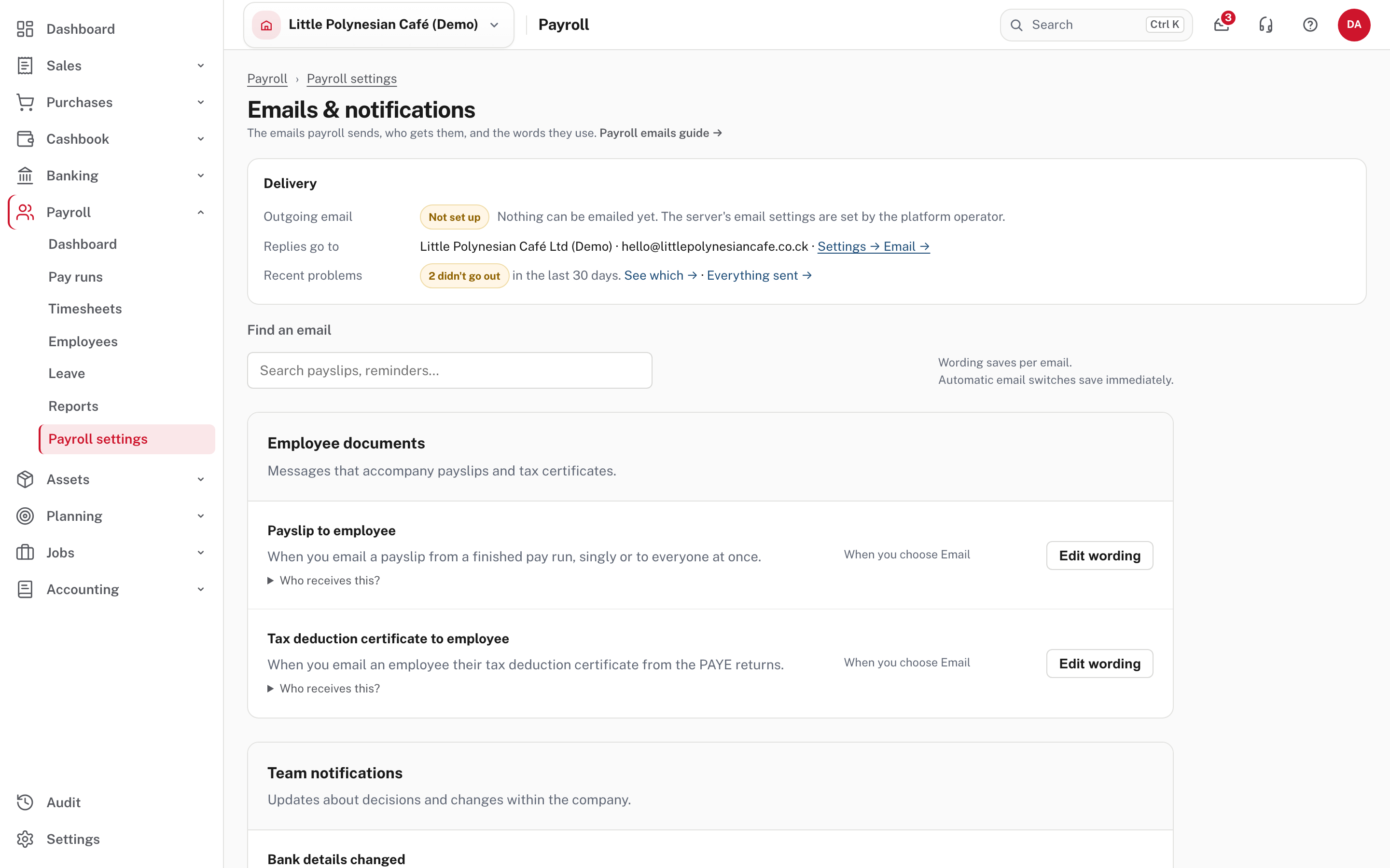 Payroll emails: delivery, recent problems, and the emails that go with payslips and tax certificates