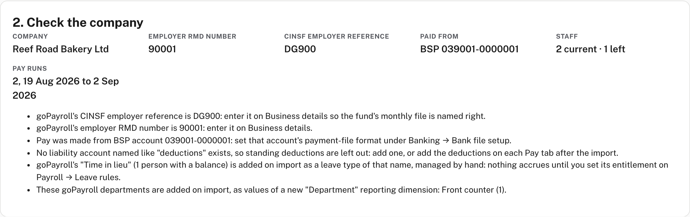 Check the company: the facts from the file and what you still have to do