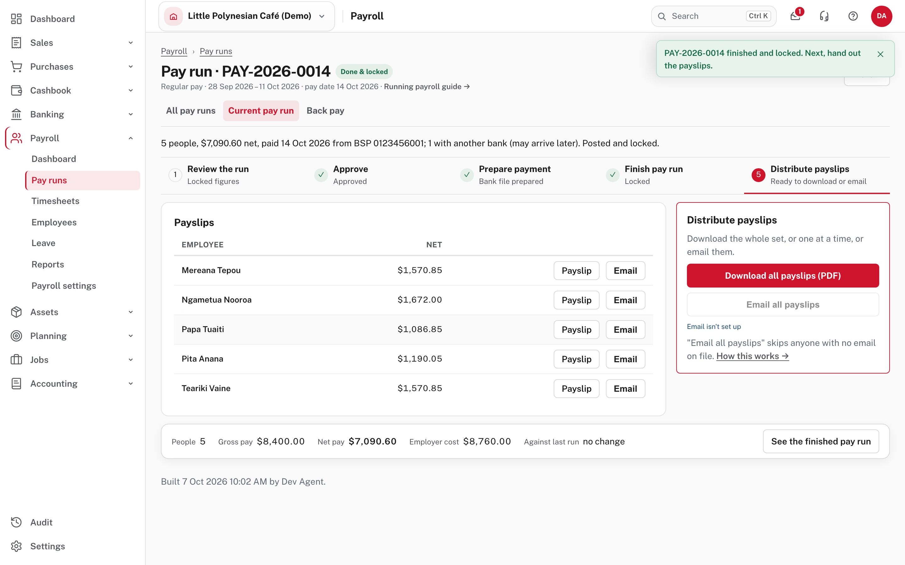 Distribute payslips
