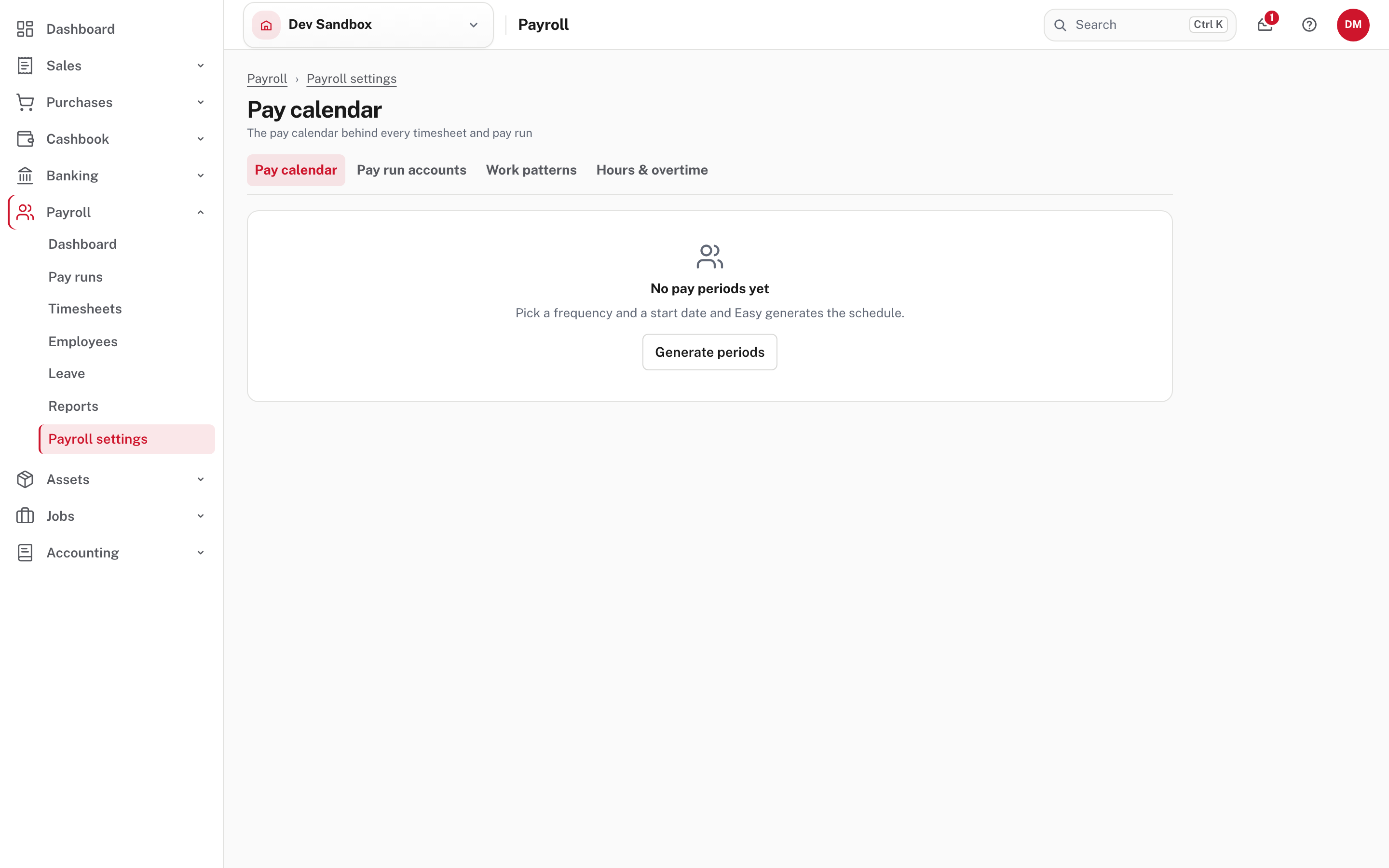 A new company: no pay periods yet